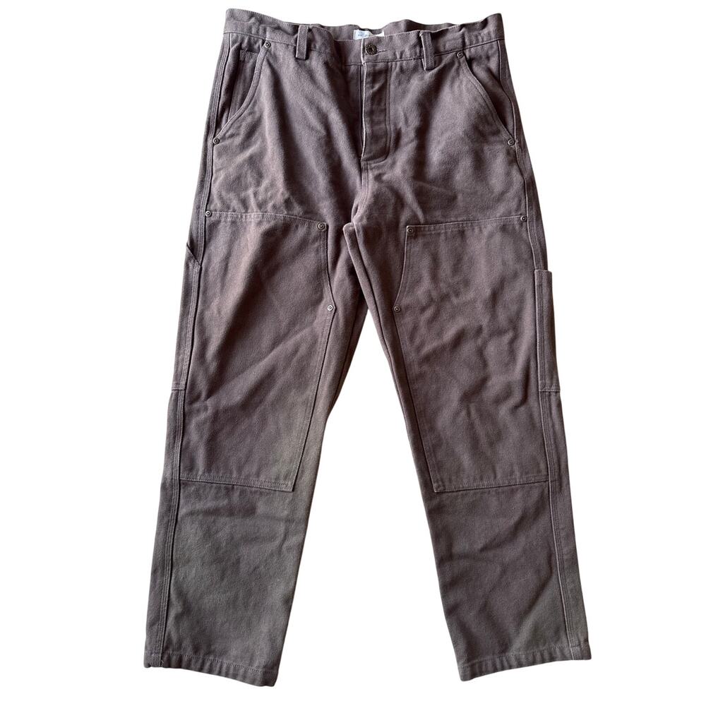 P&Co Garage Double Knee Carpenter Pants Mens 34x30 Brown Cotton Canvas Workwear